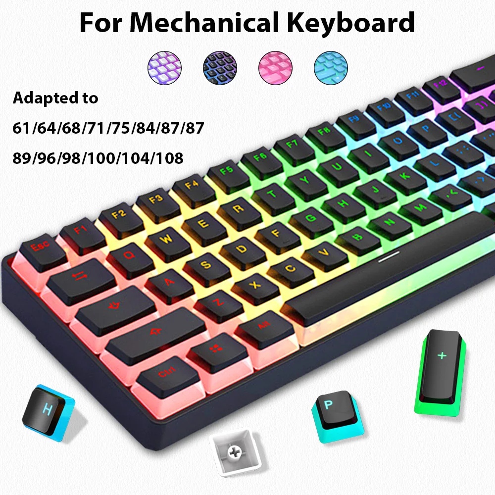 Gaming Accessories Aesthetic - 129 teclas pudim keycaps pbt duplo