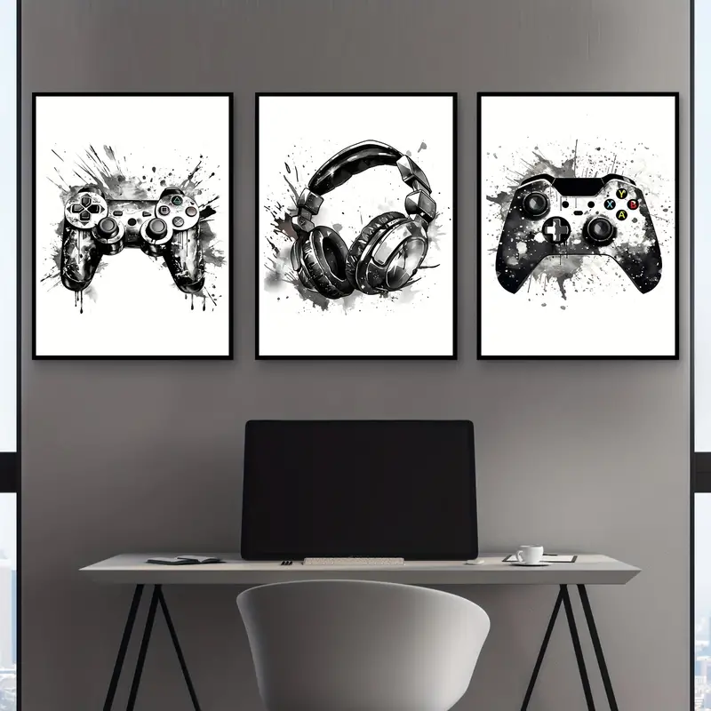 Conjunto de 3 Quadros em Tela  - Gaming Accessories For Room avaliação e preço